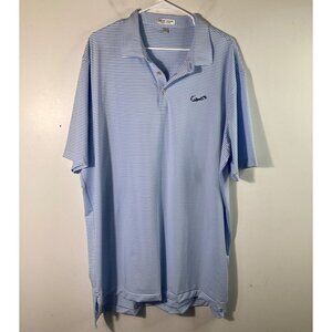 Mens Peter Millar‎ Summer Comfort Polo Shirt Striped 2XL Blue White